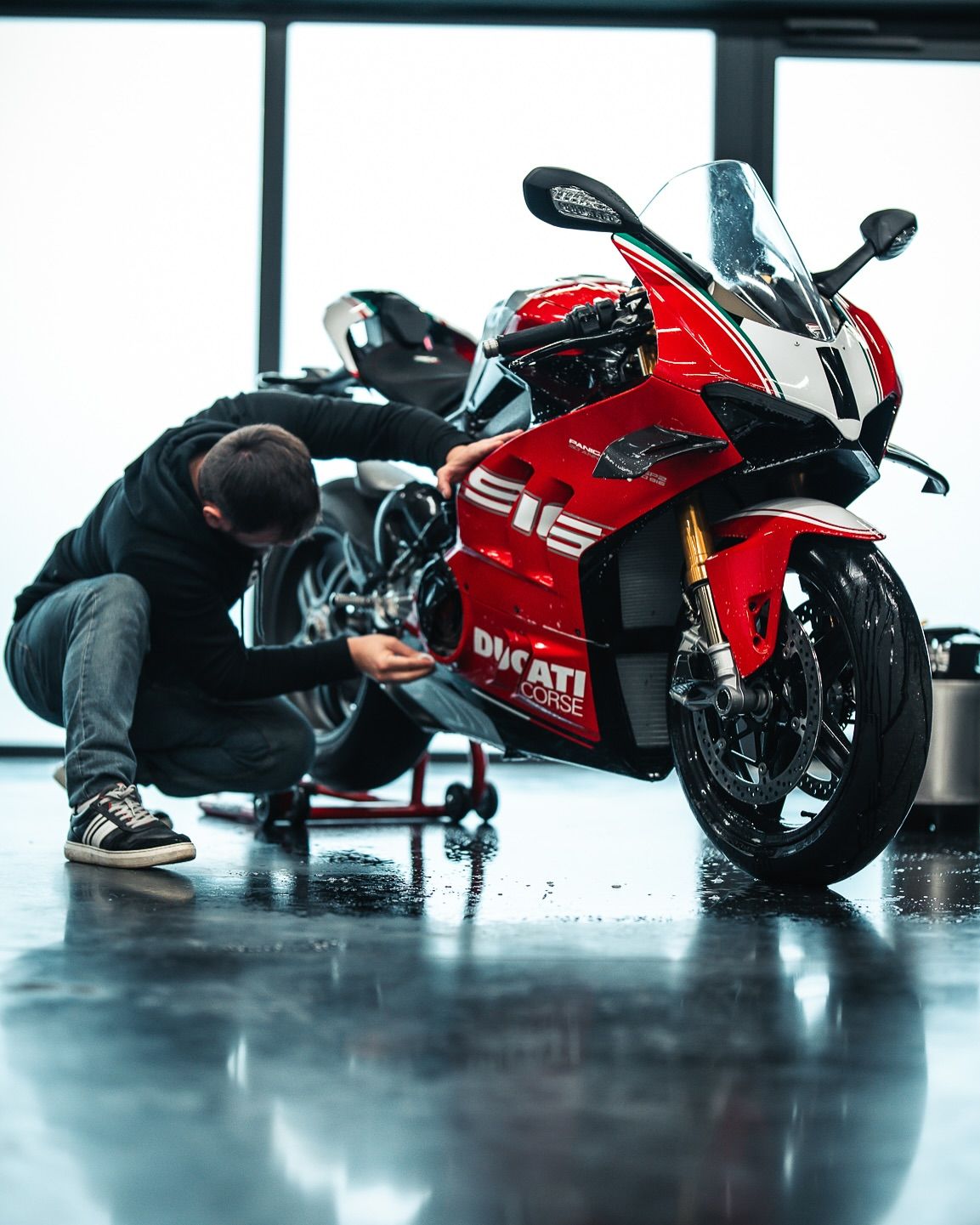 Mechanic answering customer questions